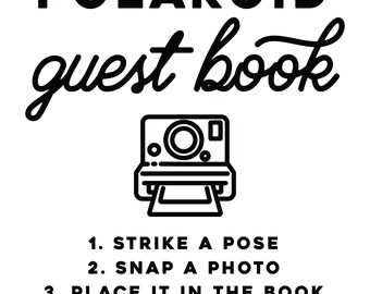 Polaroid Guest Book SVG PNG Wedding Table Sign Inclusive vinyl Cut File  Cricut SVG 
