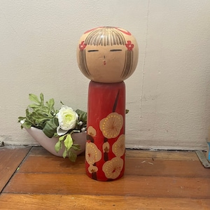 Vintage Modern Creative Wooden Kokeshi Doll 340g 30cm by Artist Uzuki Hakuhou