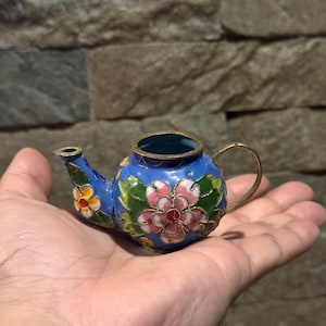 Vintage Miniature  cloisonné teapot