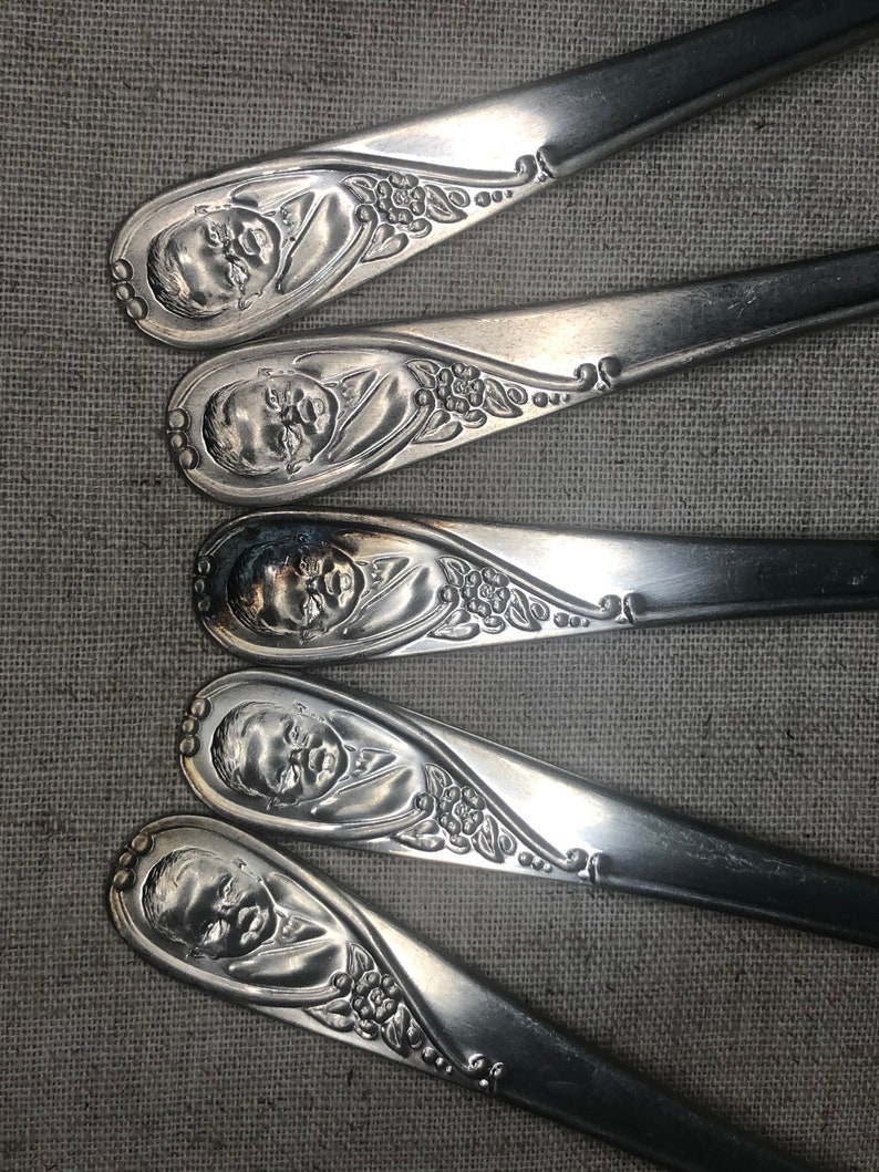 Vintage Gerber Baby Nickel Silver Spoon by Meidiya Etsy
