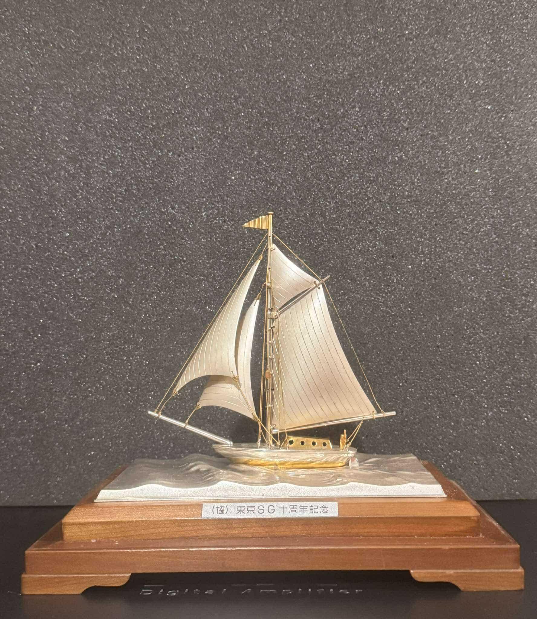 Vintage Sterling Silver Sail Boat Ship Statue by Seki Japan