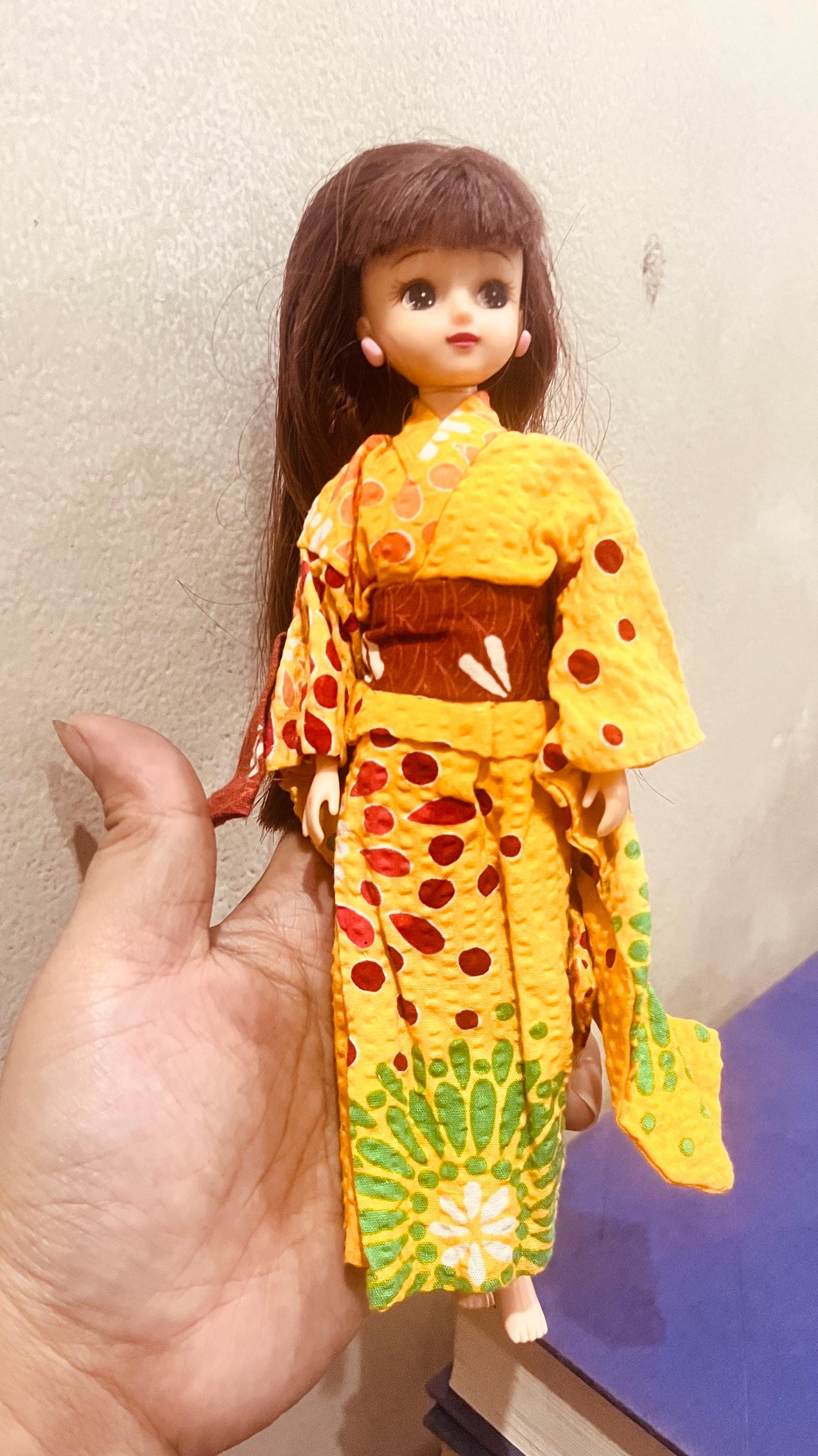 Vintage Licca Takara Tomy Doll in Kimono Dress