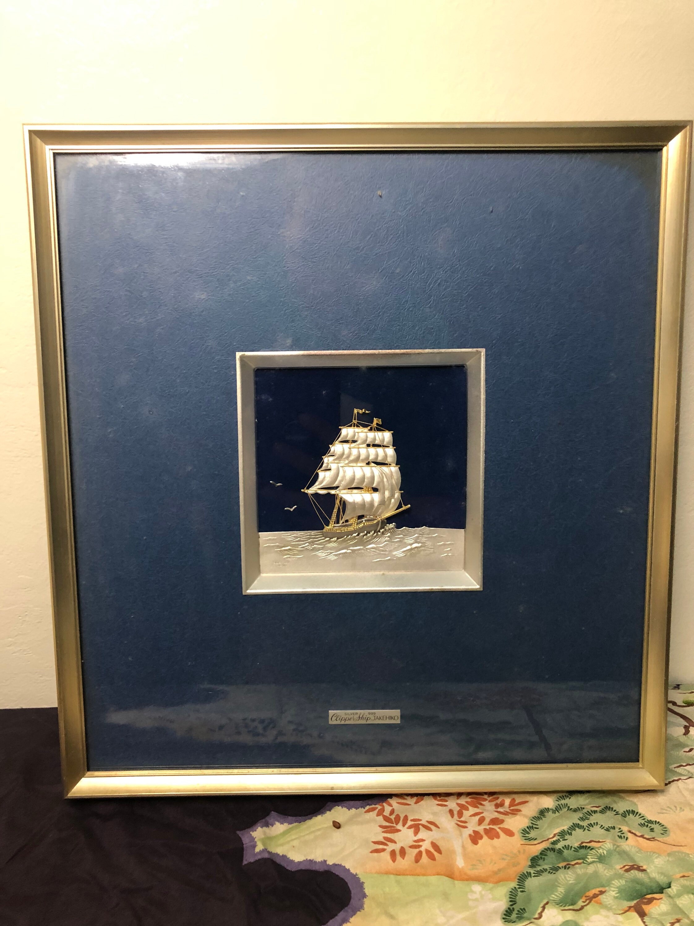 Vintage Sterling Silver 999 Clipper Ship Frame by Takehiko Vintage Sterling Silver 999 Clipper Ship Frame by Takehiko