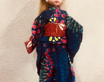 Vintage Licca Takara Tomy Doll in Kimono Dress