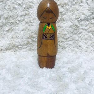 Vintage Kreative Kokeshi Puppe von Meister Shido Shozan 14,5 cm