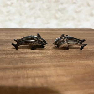 Vintage 925 Silver Georg Jensen Dolphin Cufflinks