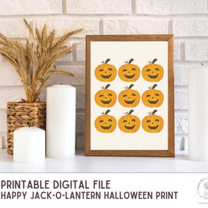 Happy Jack-O-Lantern Halloween Print, Halloween Wall Decor, Jack O Lantern Printable