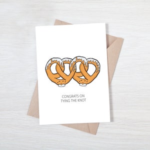 WEDDING pun greeting card "Congrats on tying the knot", cute couple, congratulations, same sex marriage, perfect for mrs & mrs, newlyweds