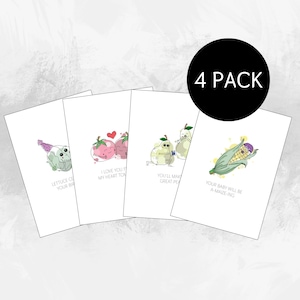 ANY OCCASION 4-pack pun greeting cards - perfect for birthdays, weddings, engagements, anniversaries, valentines, baby showers, new mum