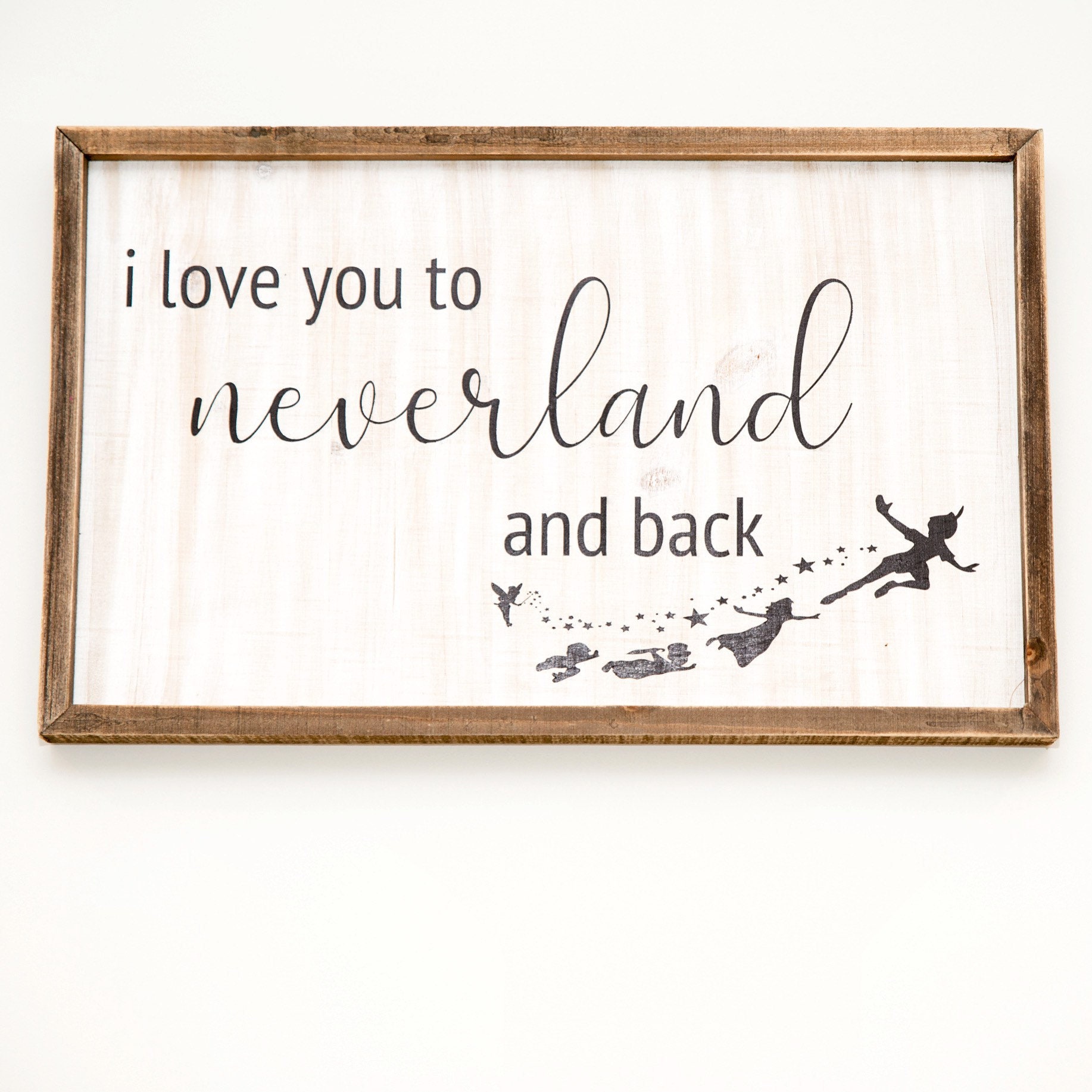 I Love You to Neverland and Back Wood Sign 