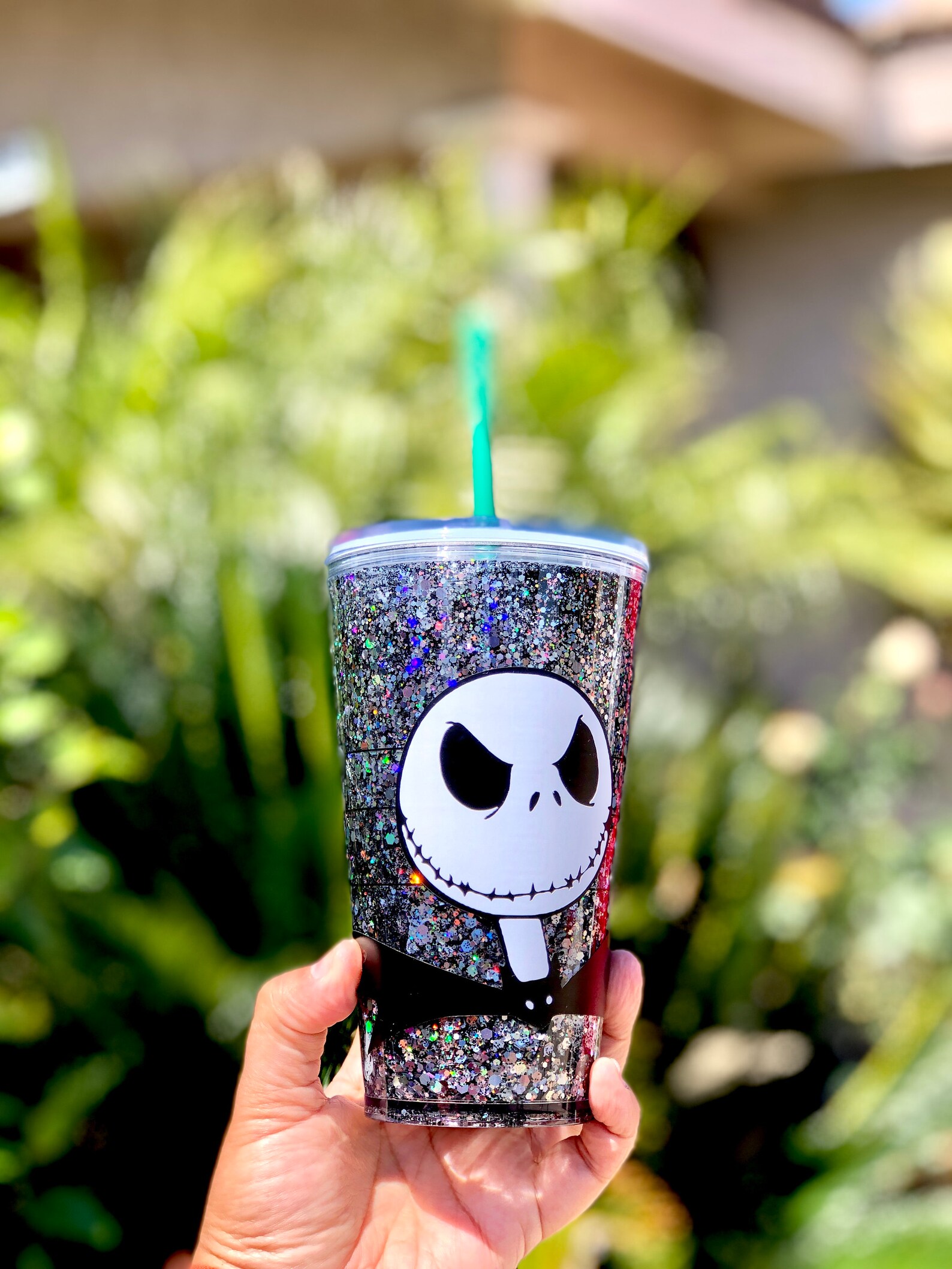 Nightmare Before Christmas Starbucks Snow Globe Glitter Etsy