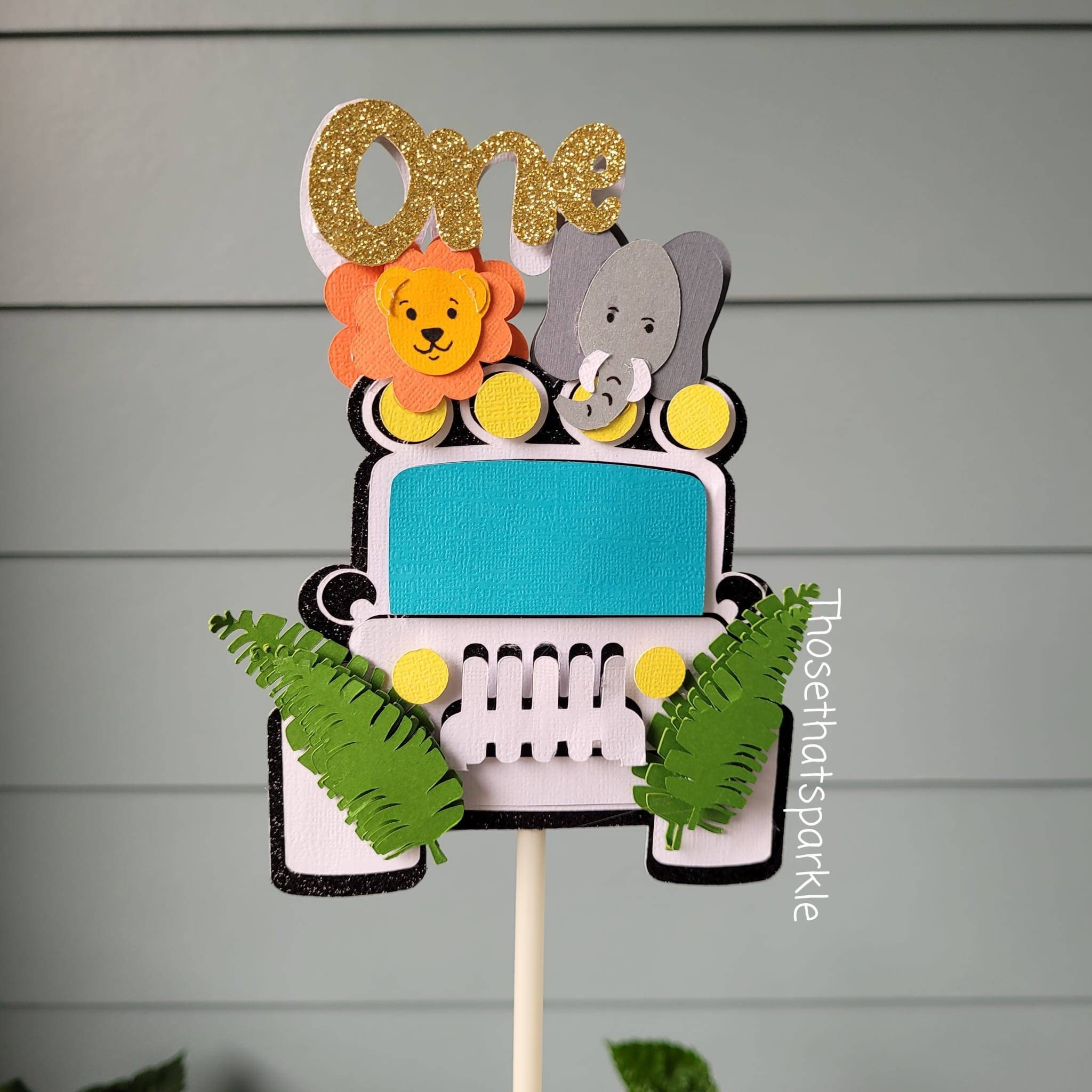 Safari Theme First Birthday Cake Topper Jungle Safari cake | Etsy