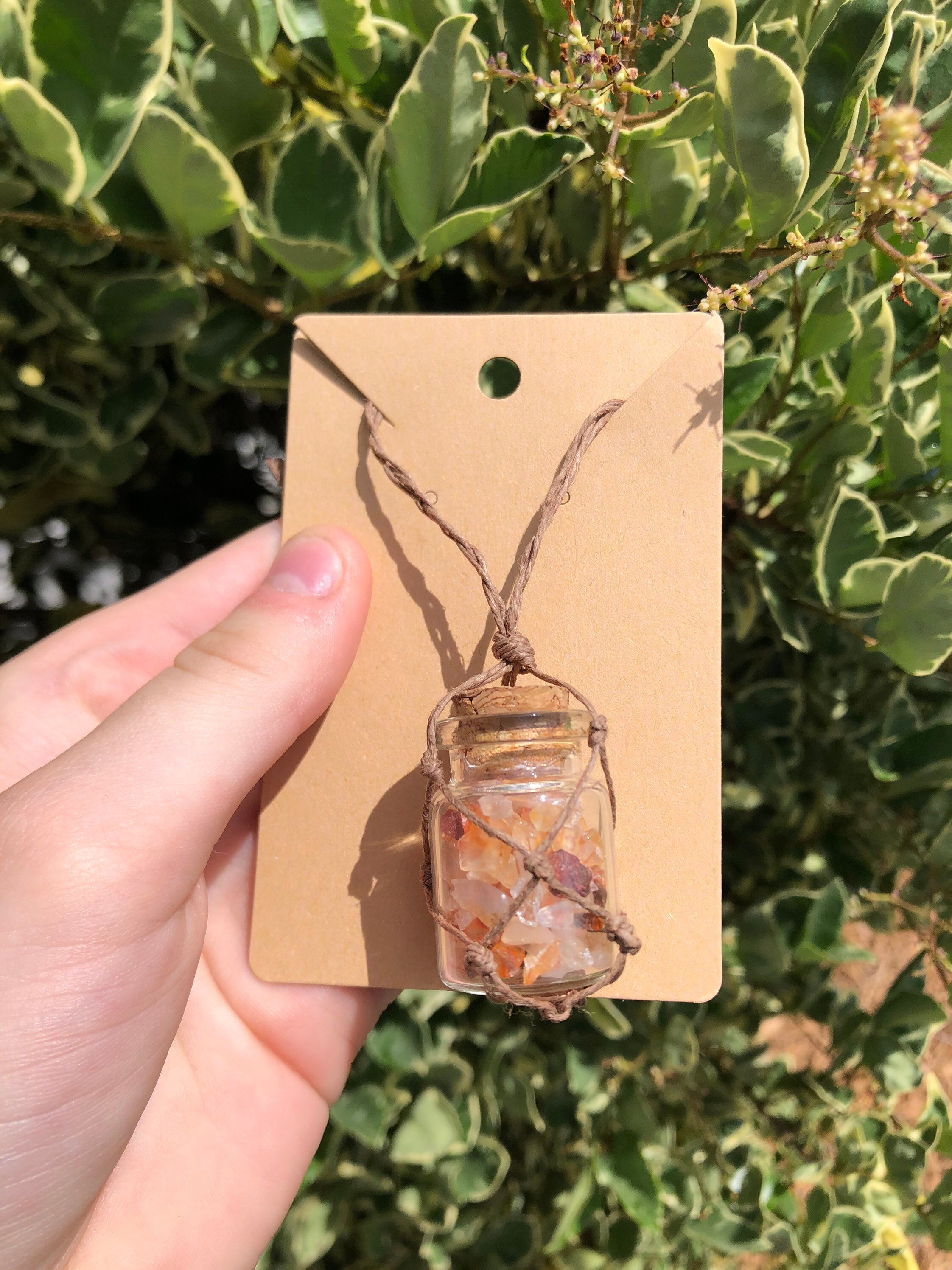 Crystal jar necklace Etsy