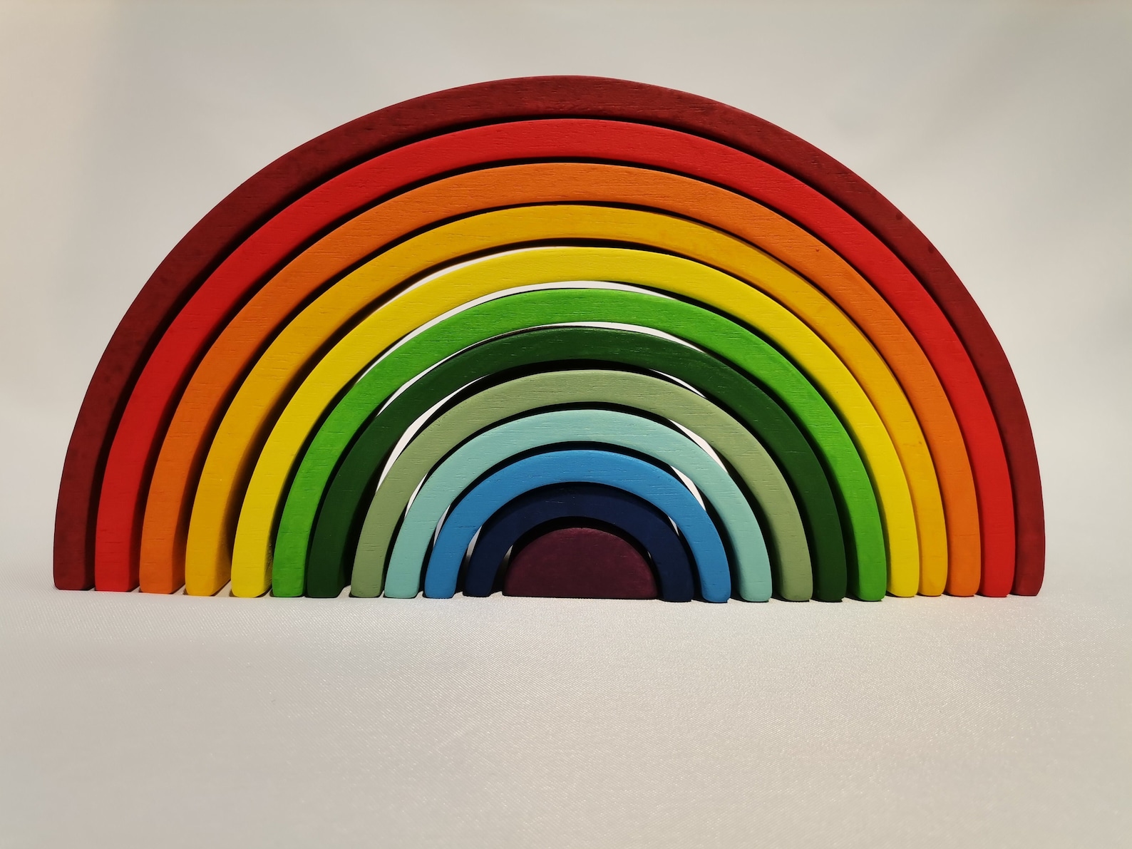 12pcs Wooden Rainbow Stacker Toy Waldorf Rainbow Stacker Etsy