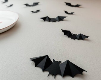 Origami Bats Halloween Wall Decor, Card Stock Cut-outs (18 Pieces)