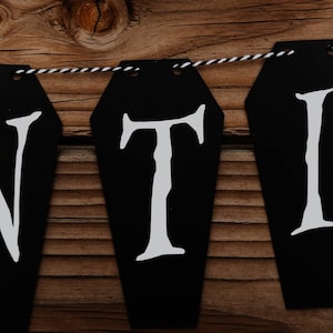 30th Birthday Coffin Banner, Death To My Twenties Garland, October Birthday Decor, Goth Banner, Birthday Party Decoration,Halloween Birthday image 3