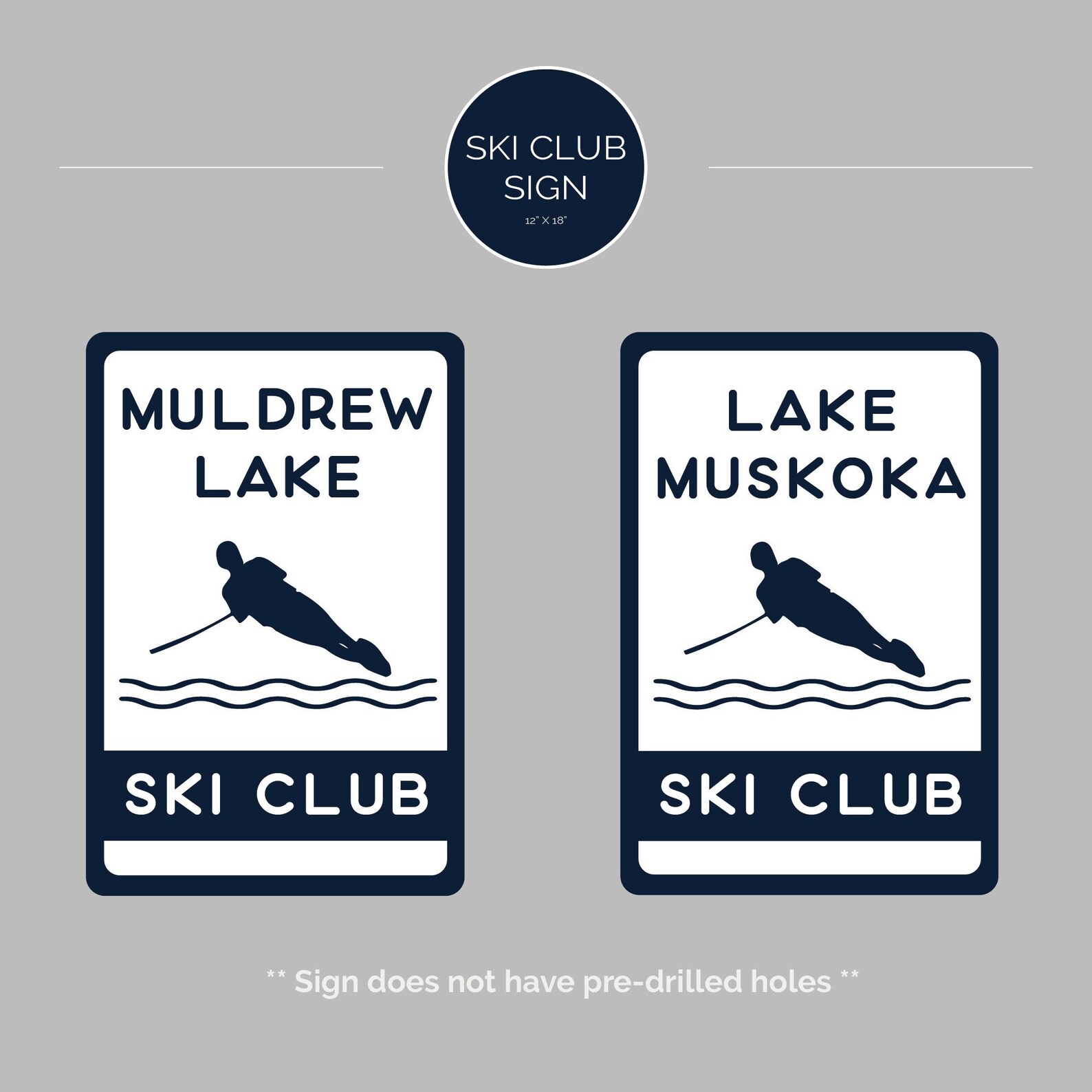 Custom Waterski Club Metal Sign Etsy
