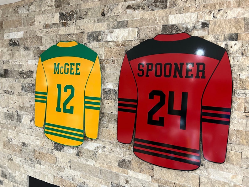 Personalized Metal Hockey Jersey Hockey Decor Custom Gift Wall Art