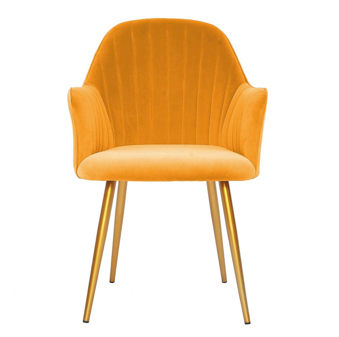 Luxury French velvet dining chair Yellow Etsy