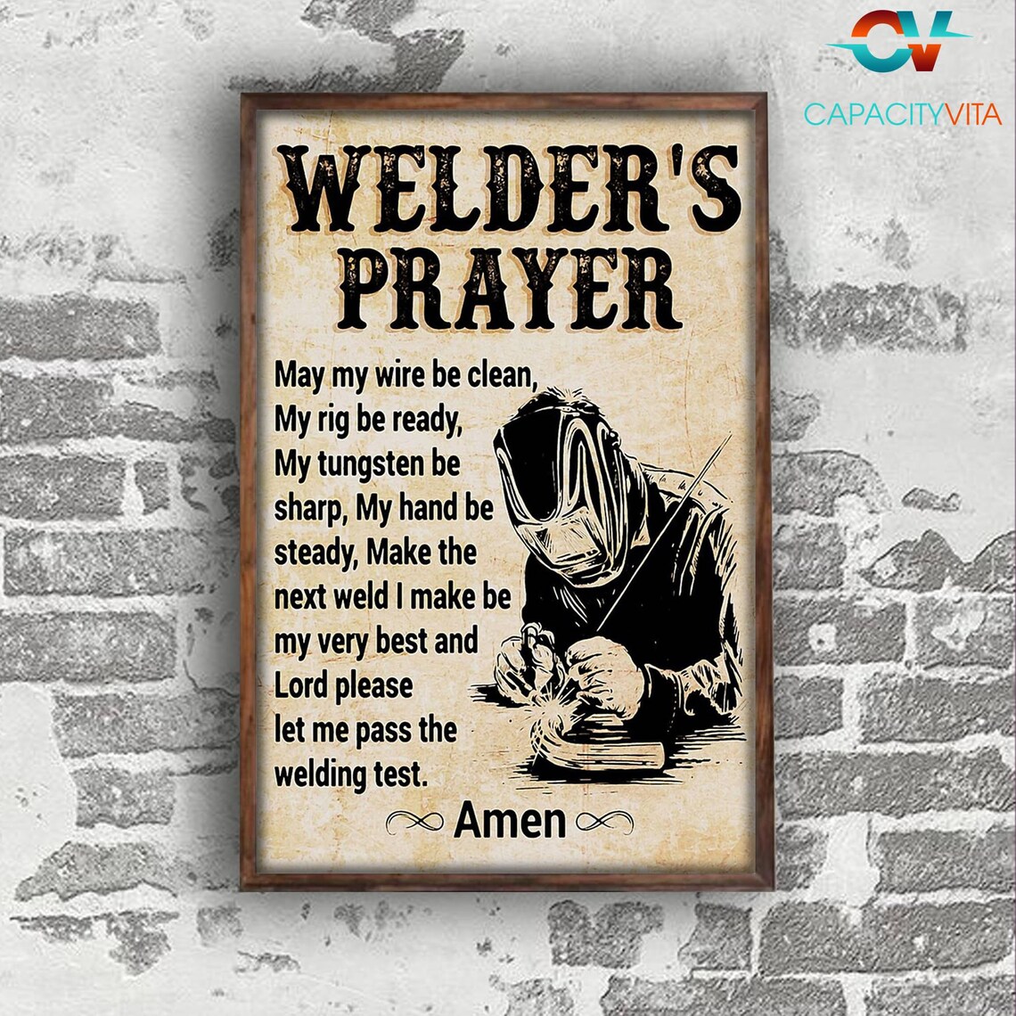Welder Poster Welder's Prayer Amen Welding Poster Wall Art Etsy