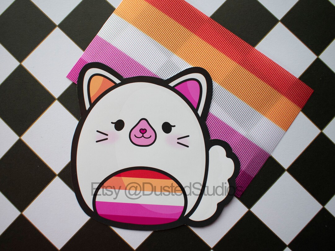 Lesbian Pride Cat Gloss Sticker - Etsy