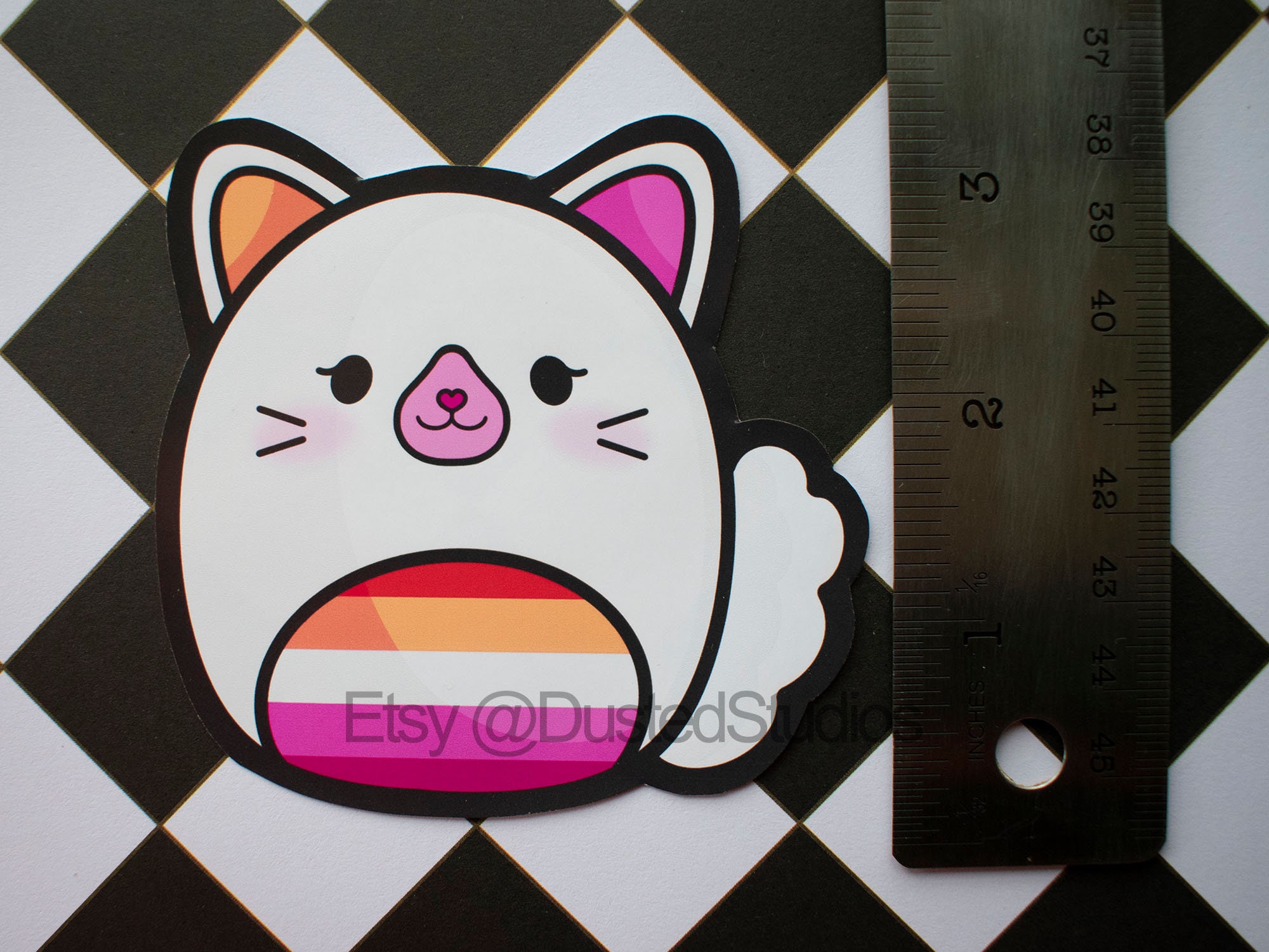 Lesbian Pride Cat Gloss Sticker - Etsy