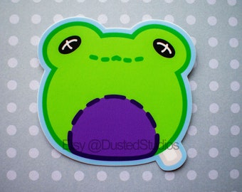 Plush Frog Waterproof Vinyl Sticker