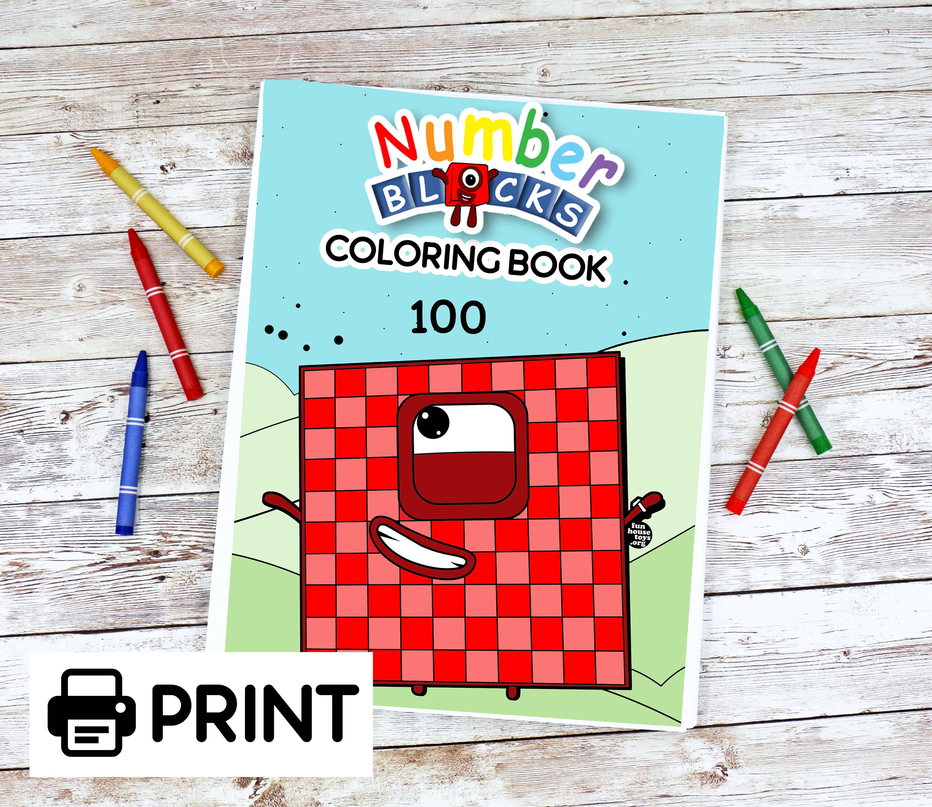 Numberblocks 10 To 100 Coloring Book Printed Version Etsy