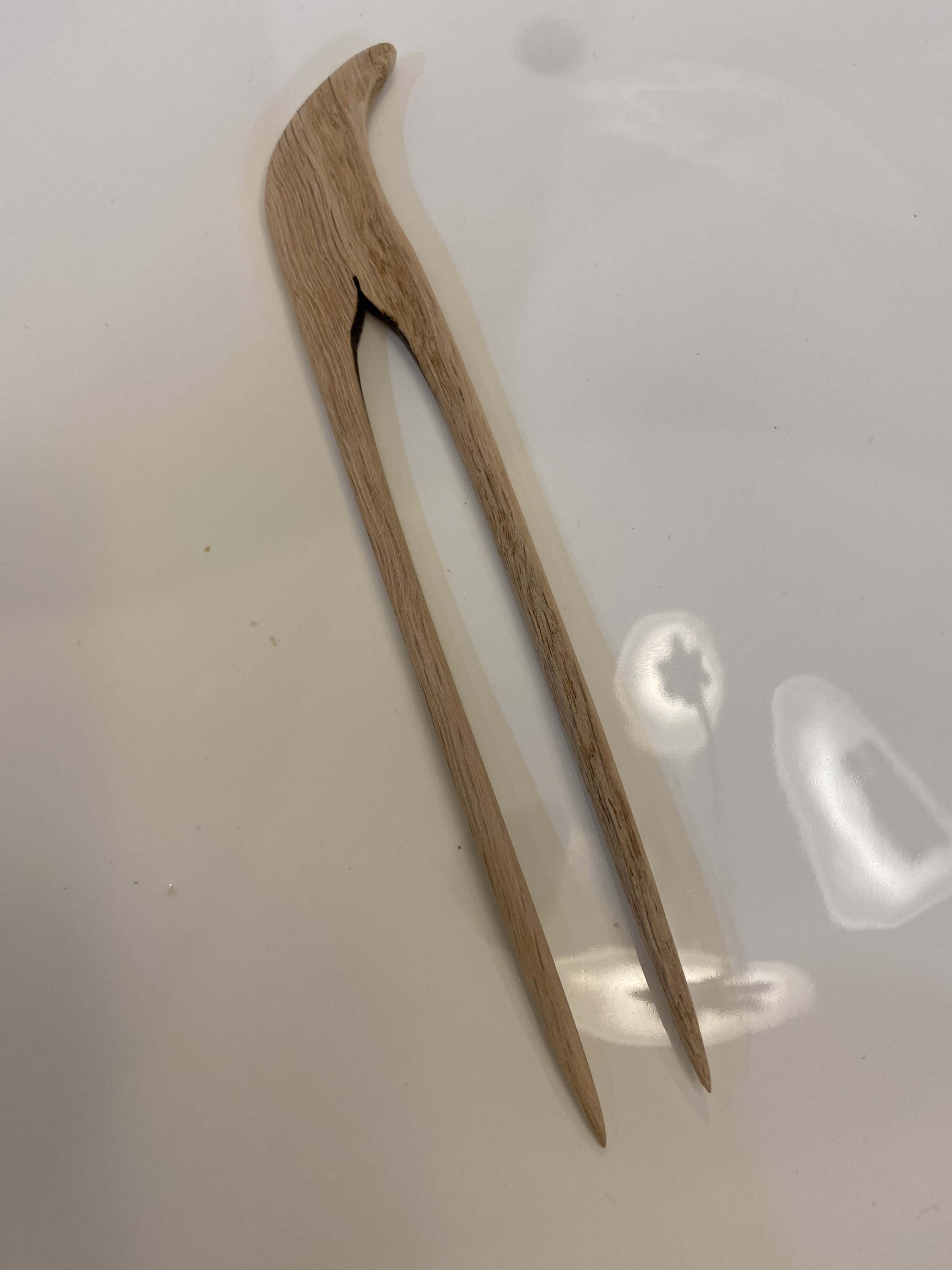 Two prong wood Hair pick Wood hair stick wood hair fork Etsy