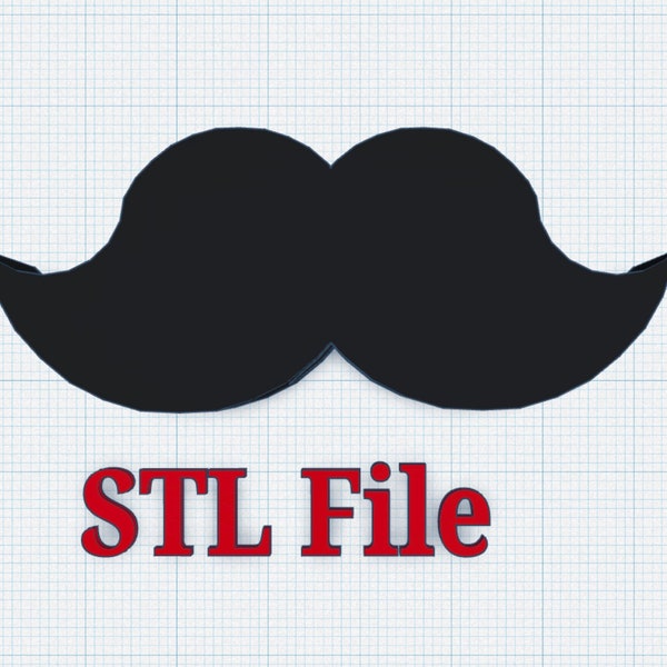 Mustache Straw Topper STL File for 3D Printing  Digital Download