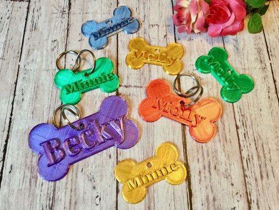 Personalized Dog Tag  3D Printed Dog Tag  Custom Dog ID  Dog Collar Charm  Pet ID Tag  Pet Gift