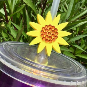 Sunflower Straw Topper or Straw Buddy