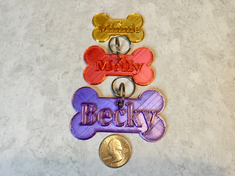 3D Printed Dog Tag Pet ID Tag Dog Collar Charm Custom Dog ID Personalized Dog Tag Pet Gift