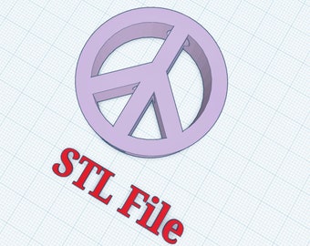 Peace Sign Straw Topper STL Straw Buddy STL FILE for 3D Printing  Digital Download