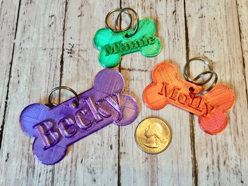3D Printed Dog Tag Pet ID Tag Dog Collar Charm Custom Dog ID Personalized Dog Tag Pet Gift
