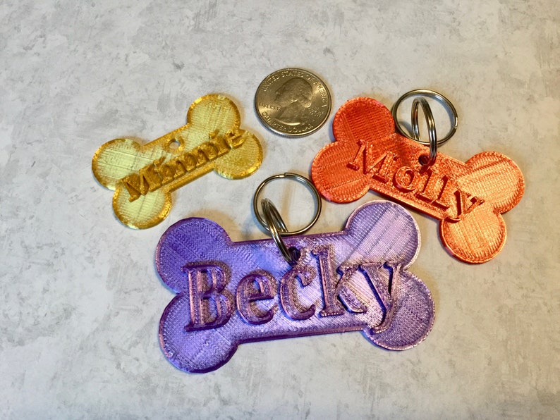 3D Printed Dog Tag Pet ID Tag Dog Collar Charm Custom Dog ID Personalized Dog Tag Pet Gift