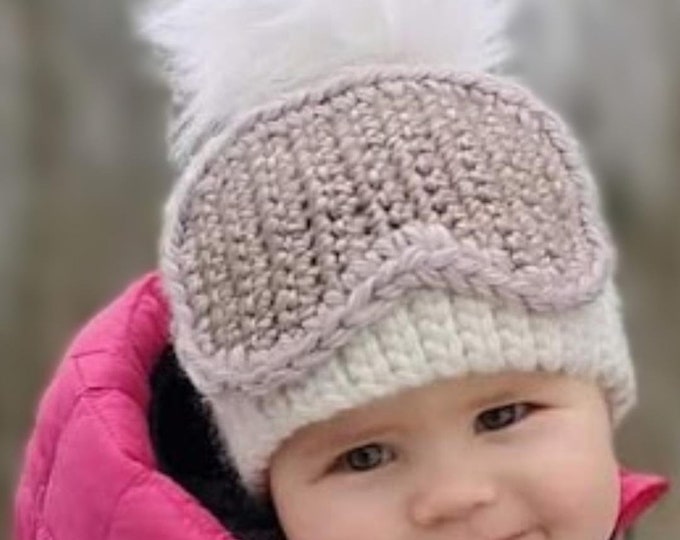 Ski Goggle Beanie / TODDLER Ski Hats / Baby Pompom Hat/ Ski Apparel / Apres Ski / Mountain Wear / Lil' Rippers