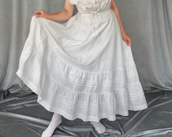 Edwardian Cotton Petticoat, Victorian Gibson Girl Underskirt, Historical Costuming