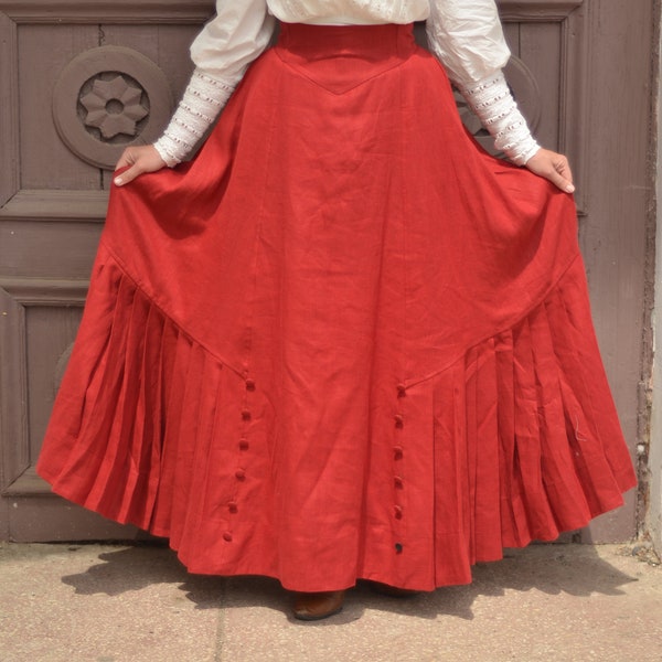 Skirt "Anne" in Vintage Style, Edwardian Gibson Girl Skirt with pockets