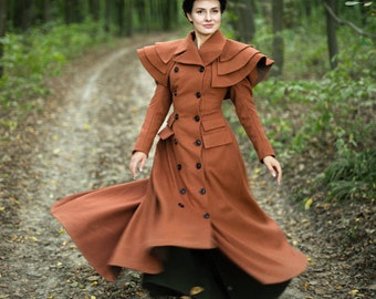 Coat "Solomiya" in Edwardian style vintage style wool coat
