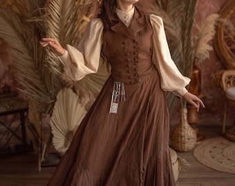 Working set - skirt "Anne" and vest "Suffragette" in Edwardian Victorian style