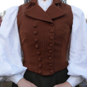 Vest "Suffragette" in Edwardiaanse Victoriaanse stijl