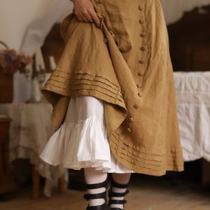 Set Skirt "Beatrix" and petticoat "Suffragette" in Vintage Style, Edwardian Gibson Girl Skirt with pockets and petticoat