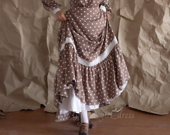 Skirt "Charlotte" in Vintage Style, Edwardian Gibson Girl Skirt with pockets