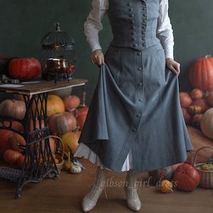 Skirt &quot;Isadora&quot; in WOOL in Edwardian vintage 1918 year style