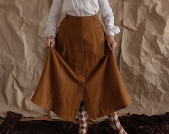 Skirt "Isadora" in WOOL in Edwardian vintage 1918 year style