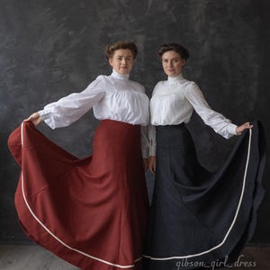 Skirt &quot;Madam Walker &quot; in 1910s style Edwardian vintage style wool