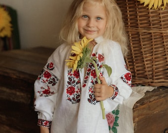 Children's Traditional Ukrainian shirt "Roksolana" with embroidery replica