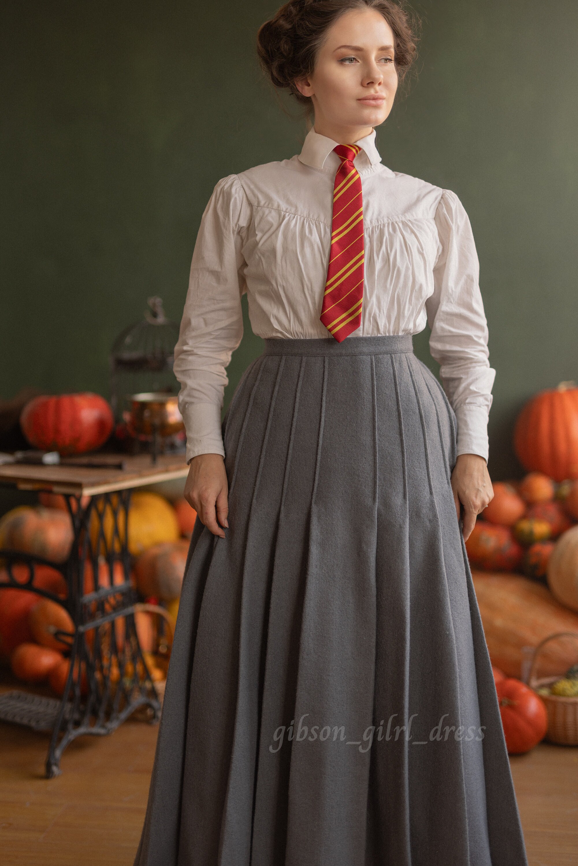 スカート 1910s French Striped Cotton Skirt 1910s French Striped Cotton Skirt