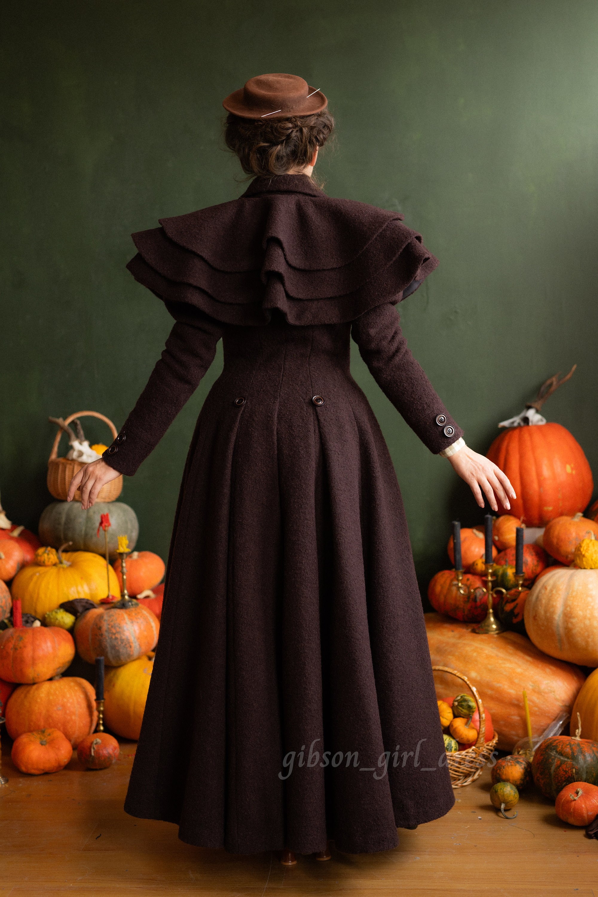 Edwardian Style Wool Coat: Vintage Inspired Cape Coat - Etsy